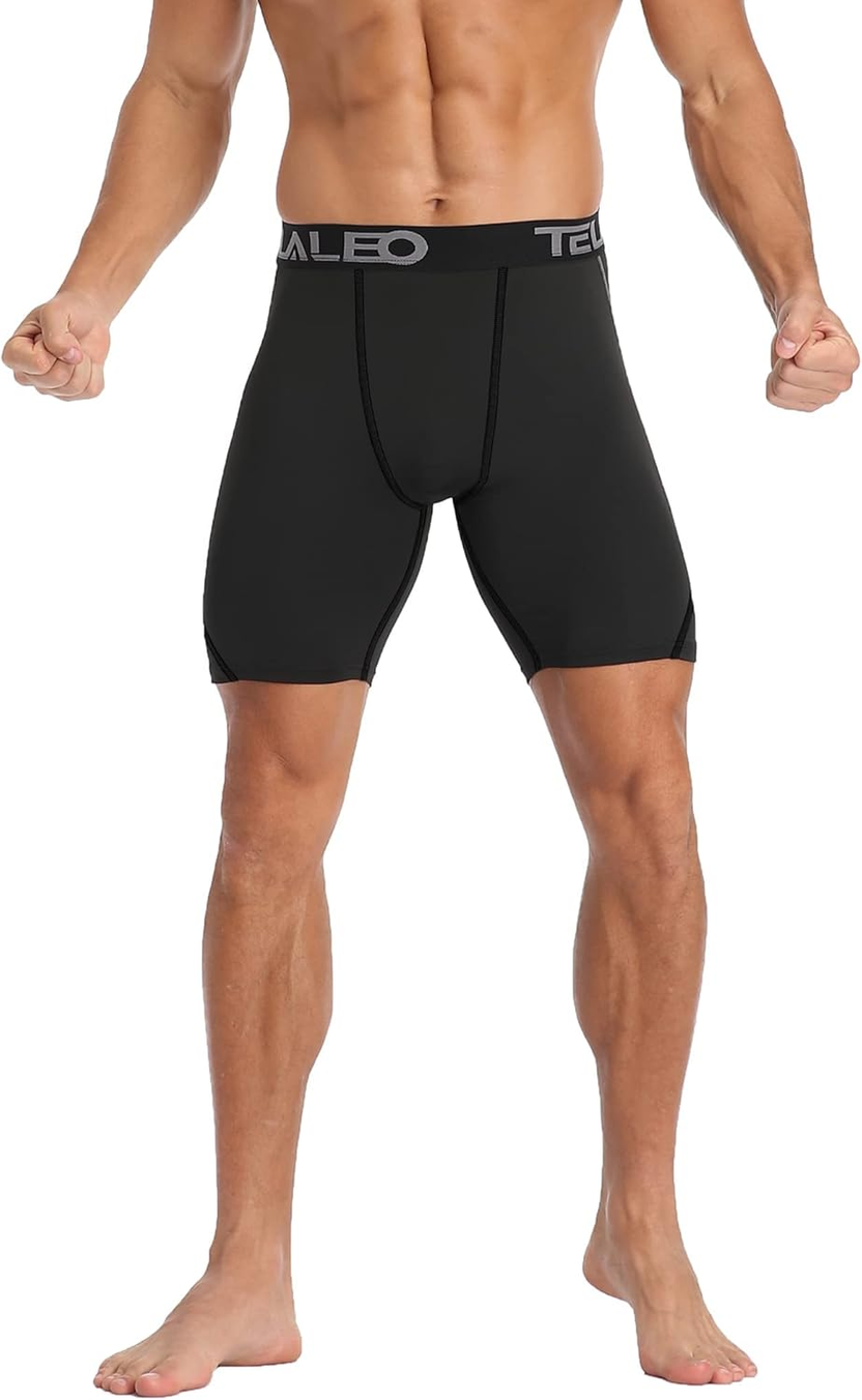 6 or 5 Pack Compression Shorts for Men Spandex Sport Shorts Athletic Workout Running Performance Baselayer Underwear صورة ثانوية