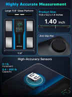 Smart Scale for Body Weight, 8-Electrode Bluetooth Bathroom Scale with BMI Body Fat Muscle Mass, 50+ Full Body Composition Metrics, High Accurate Scales with 5.4" Large LED Display