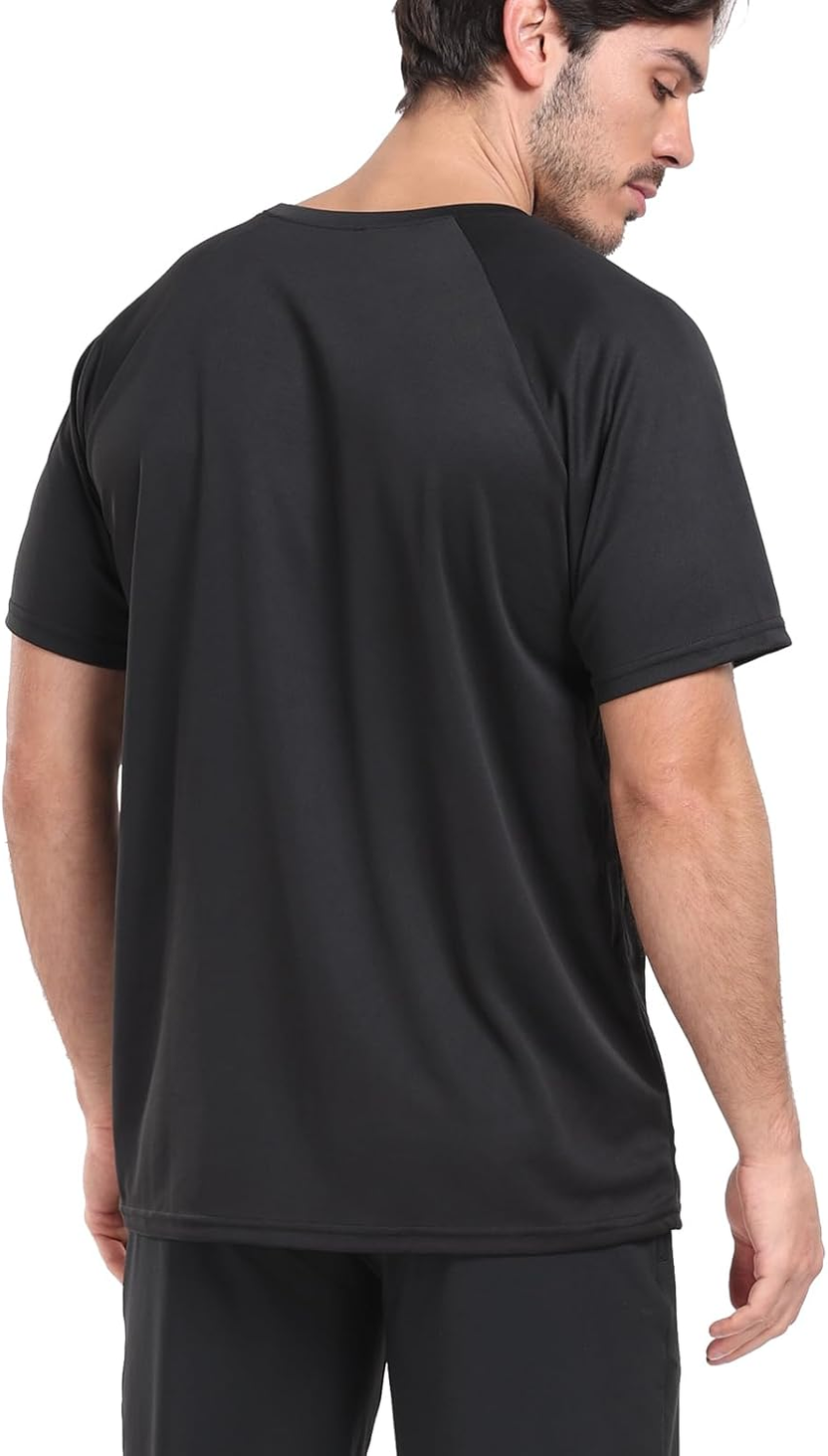 1/5 Pack Running Shirts Men Sport Tops Dry Fit Gym Wicking Athletic T Shirts Breathable Cool Workout Shirts صورة ثانوية