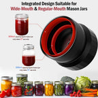 2026 Upgraded Jar Vacuum Sealer, Electric Vacuum Sealer for Regular Mouth and Wide Mouth Canning Jars, Fully Automated and Portable