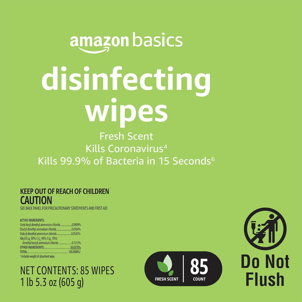 Disinfecting Wipes, Lemon & Fresh Scent, Sanitizes/Cleans/Disinfects/Deodorizes, 255 Count (2 Packs Lemon, 1 Pack Fresh Scent)