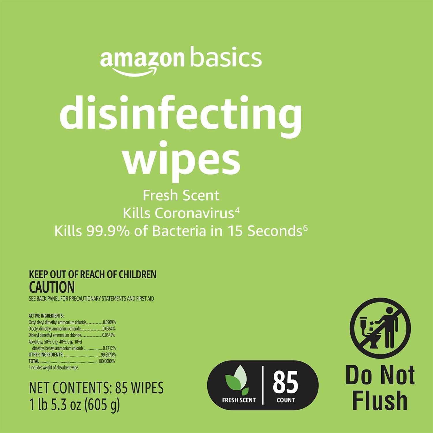 Disinfecting Wipes, Lemon & Fresh Scent, Sanitizes/Cleans/Disinfects/Deodorizes, 255 Count (2 Packs Lemon, 1 Pack Fresh Scent)