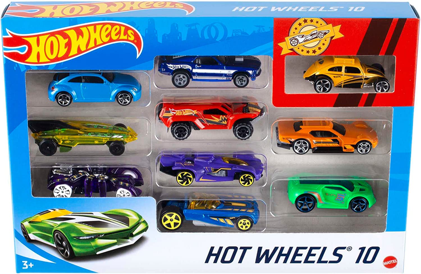 Set of 10 1:64 Scale Toy Trucks and Cars for Kids and Collectors, Styles May Vary (Amazon Exclusive) الصورة الرئيسية