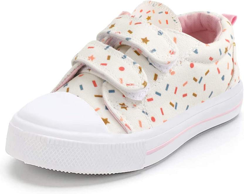 Toddler Sneakers for Boys and Girls Dual Hook and Loops Sneakers Baby Canvas Shoes الصورة الرئيسية