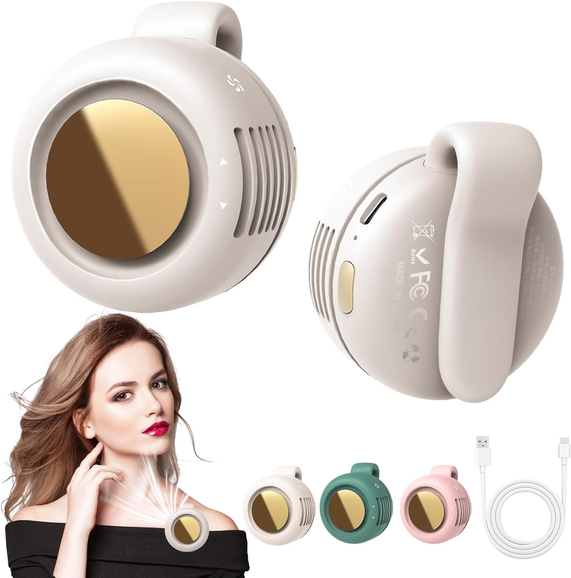 Portable Silent Mini Bladeless Fan Clip On, Small Fan Clip on for Shirt & Waist, Adjustable 3-Speed Suspended Whirlwind Fans, for Outdoor & Travel & Office, Travel Accessories, Gift Main image