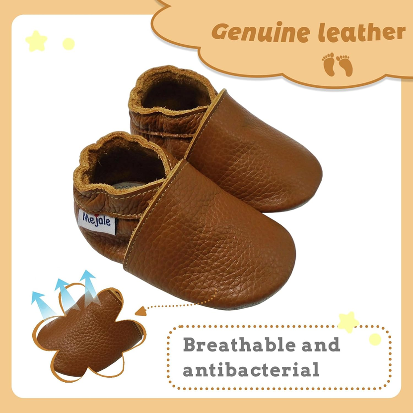 Baby Infant Toddler Shoes Slip-On Soft Sole Leather Moccasins Pre-Walkers صورة ثانوية