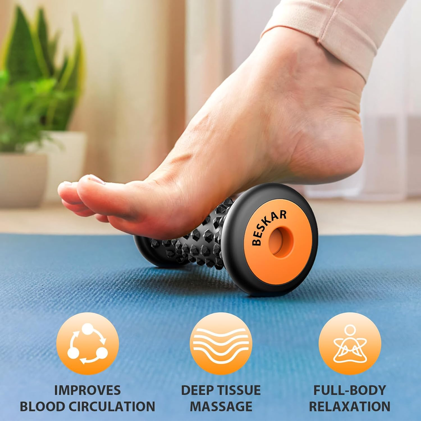 Foot Massager Roller for Plantar Fasciitis Relief, Portable, Deep Tissue Muscle Massage, Foot Arch and Heel Pain, Reflexology Tool صورة ثانوية