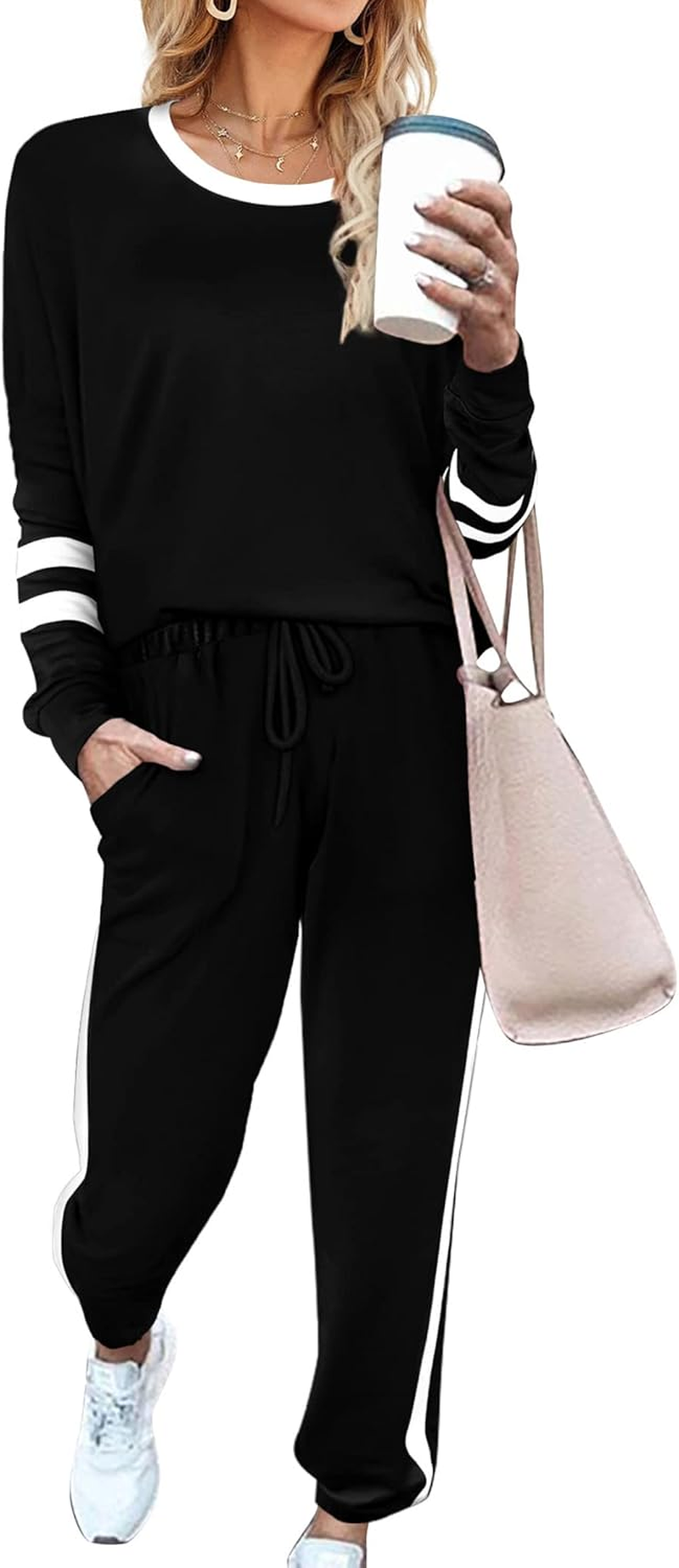 Sweatsuit for Women 2 Piece Outfits for Womens Crewneck Sweatshirts Pullover الصورة الرئيسية