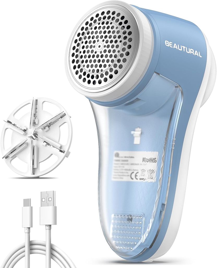 Fabric Shaver, Rechargeable Lint Remover for Clothes, Electric Lint Shaver with 6-Leaf Blades, Sweater Shavers to Fuzz, Lint Balls, Pillings, Bobbles for Clothes and Furniture الصورة الرئيسية