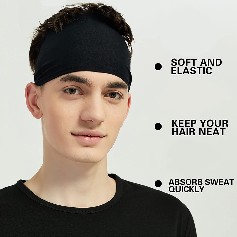 Sports Headbands for Men (5 Pack),Moisture Wicking Workout Headband, Sweatband Headbands for Running,Cycling,Football,Yoga,Hairband for Women and Men صورة ثانوية