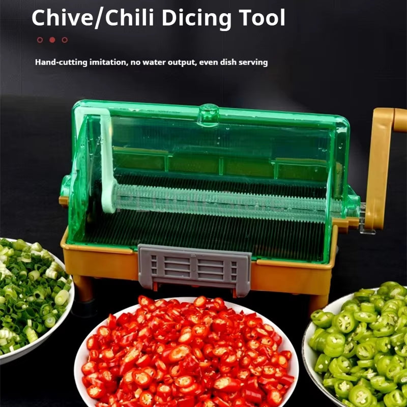 Manual Food Chopper for Chili Green Onion Coriander Garlic Hand Crank Design Efficient Kitchen Tool