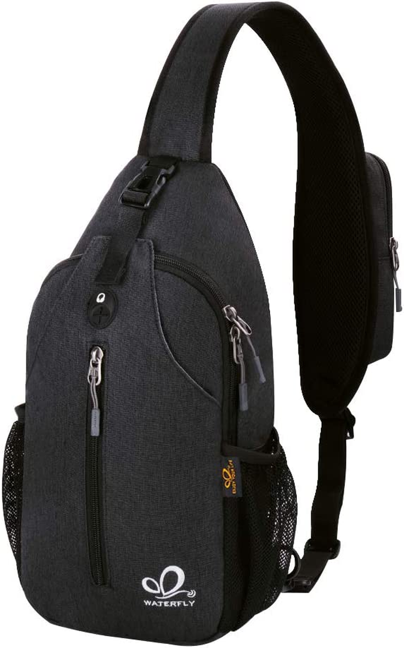 Crossbody Sling Backpack Sling Bag Travel Hiking Chest Bag Daypack (Black) الصورة الرئيسية