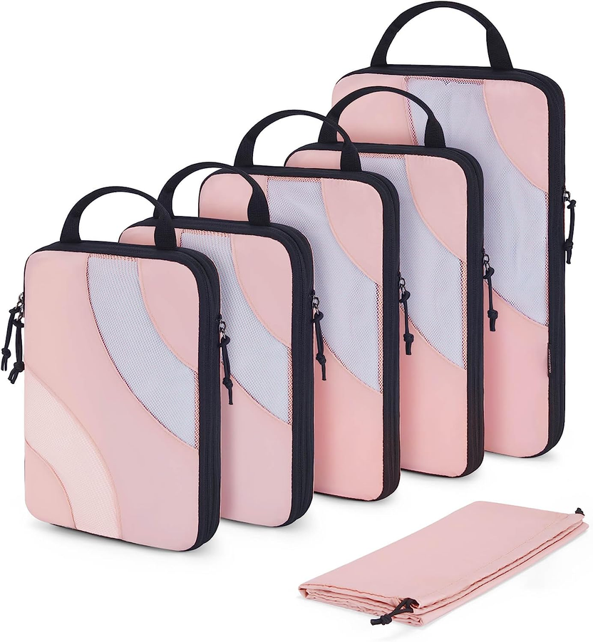 Compression Packing Cubes, 6 Set/4 Set/2 Set Travel Packing Cubes for Carry on Suitcases, Compression Suitcase Organizers Bag Set & Travel Cubes for Luggage, Lightweight Packing Organizers Main image