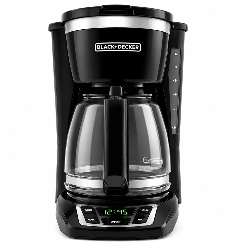 Black and Decker coffee maker on a white background الصورة الرئيسية
