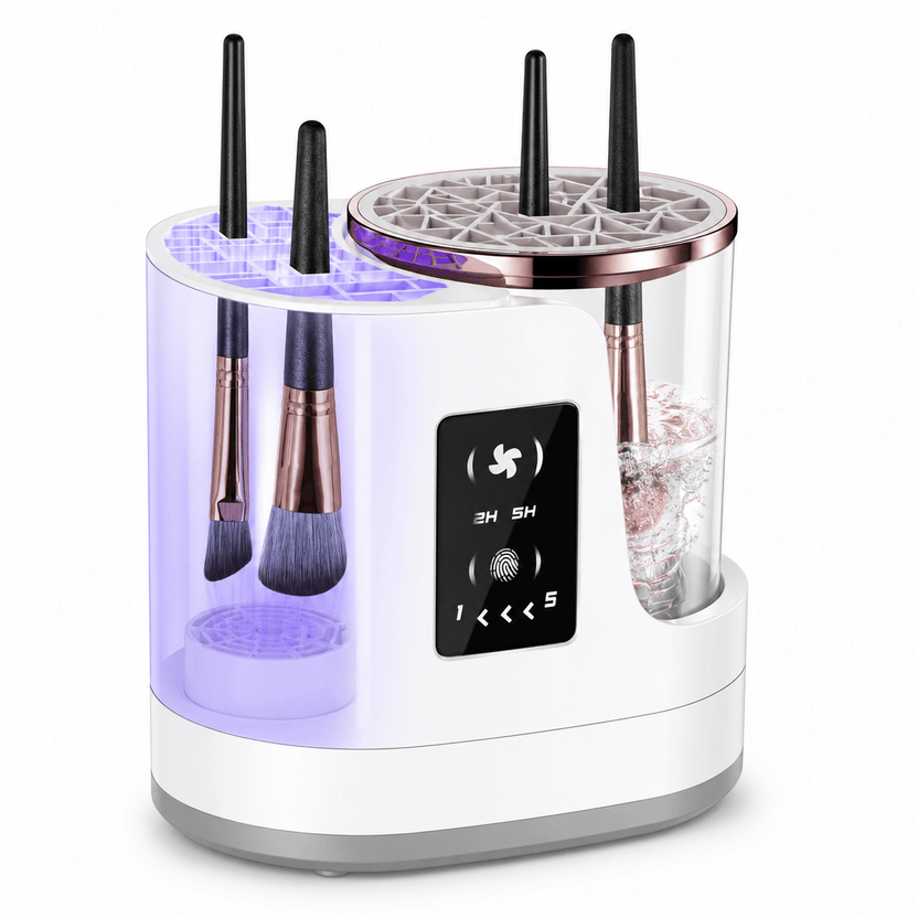Makeup brush sterilizer with UV light on a white background الصورة الرئيسية
