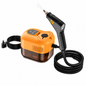 Orange and black hot air gun with hose on a white background
