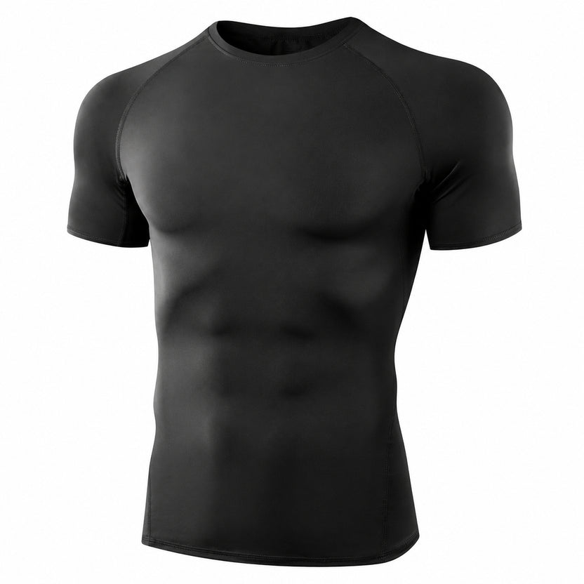 Black athletic shirt on a white background الصورة الرئيسية