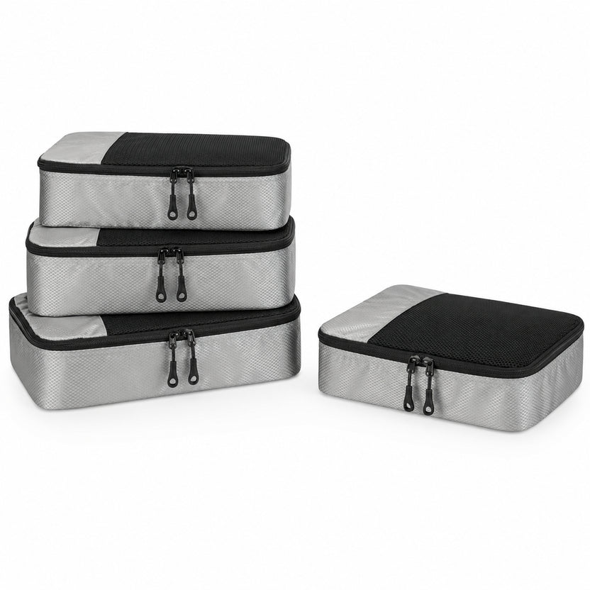 Set of gray and black packing cubes on a white background Main image