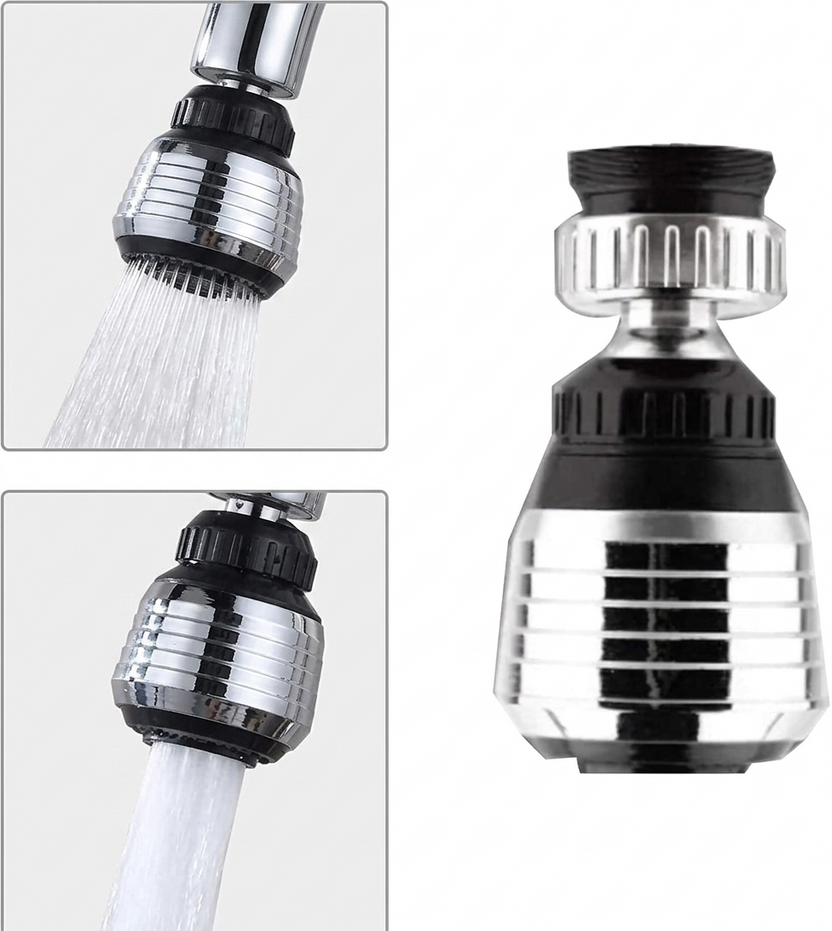 360° Swivel Water-Saving Tap Aerator – Dual Mode Faucet Diffuser صورة ثانوية