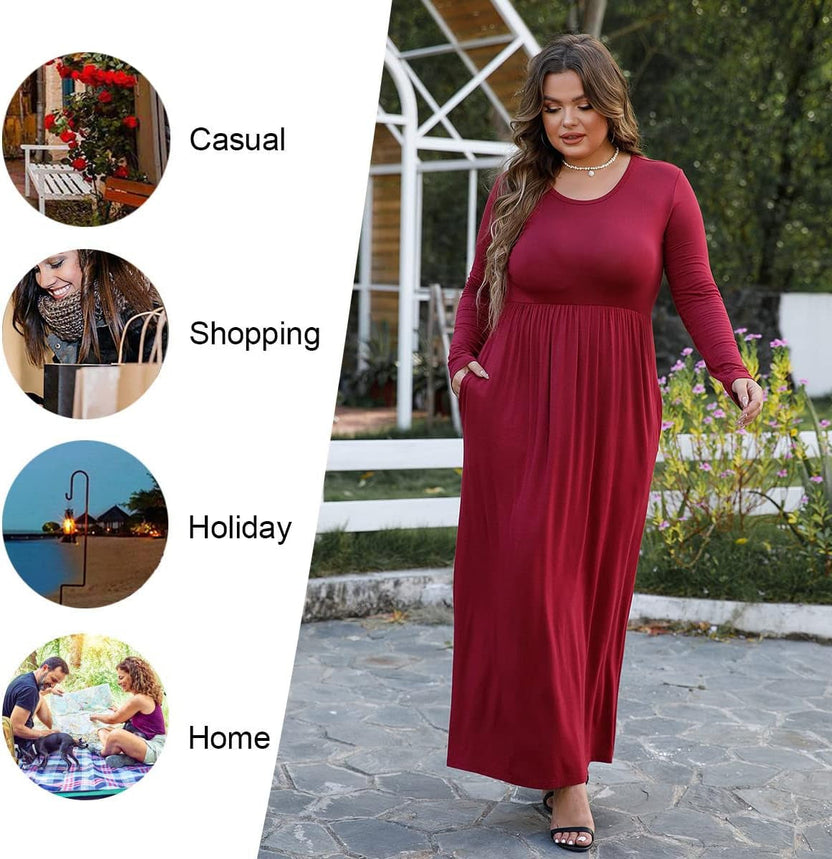 Women's Plus Size Maxi Dresses For Curvy Women Casual الصورة الرئيسية