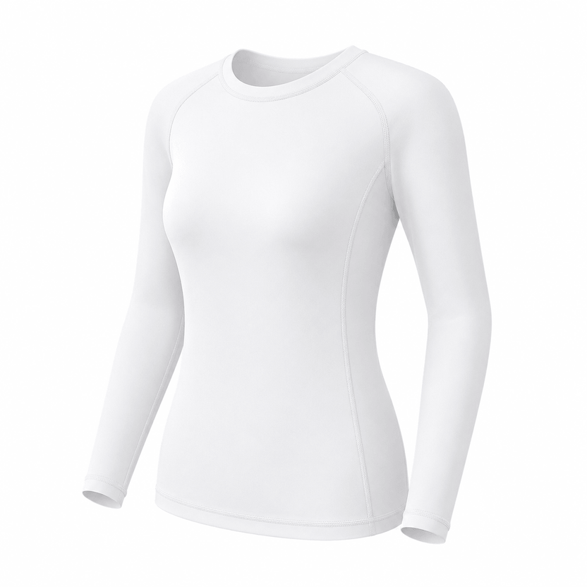 White long-sleeve shirt on a white background الصورة الرئيسية