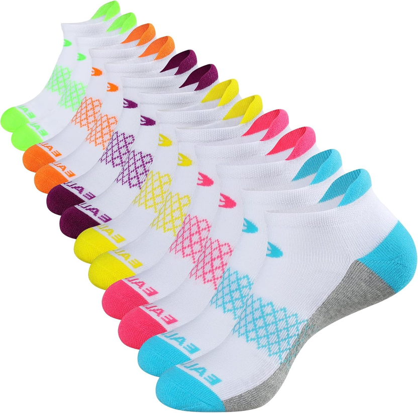 Womens Ankle Socks 6 Pairs Running Athletic Cushioned الصورة الرئيسية
