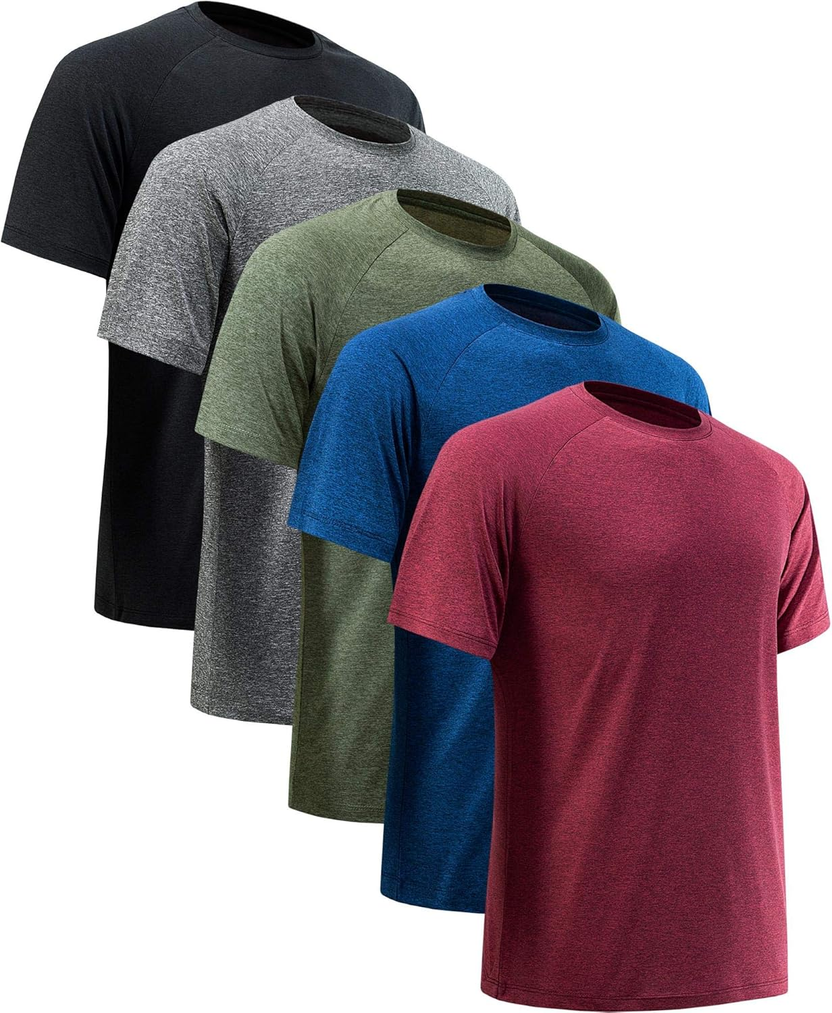 Workout Shirts For Men Short Sleeve Quick Dry Athletic الصورة الرئيسية