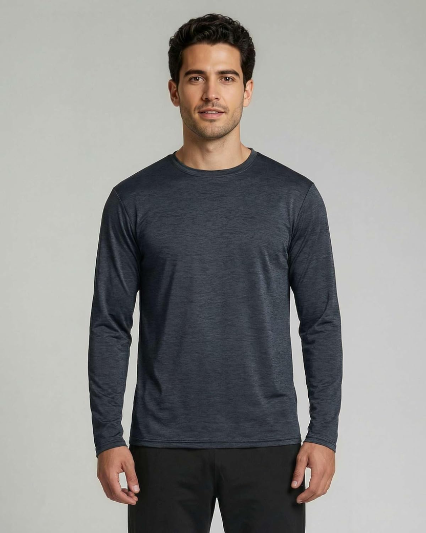 4 Pack: Mens Long Sleeve Dry Fit T Shirts Hiking Fishing Workout Gym Work Sun UPF 50 Wicking Running Tee صورة ثانوية