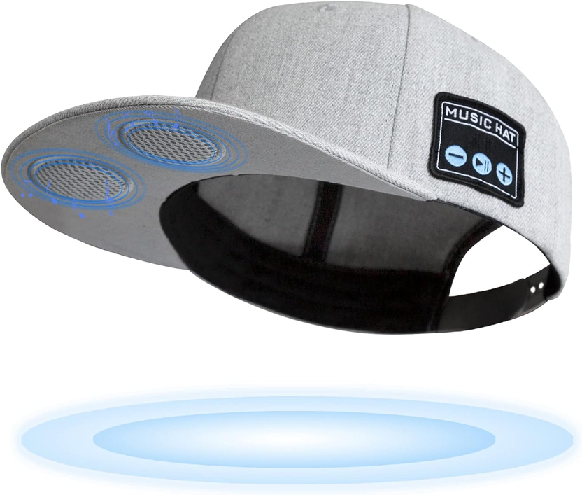 Bluetooth Speaker Hat, Baseball Cap with Built-In HD Stereo Speakers & Hidden Mic, Hands-Free Calling for Cycling, Skate Parks, Party, Dancing, Outdoor Sports, Gifts for Men, Brother, Boyfriend, Him الصورة الرئيسية