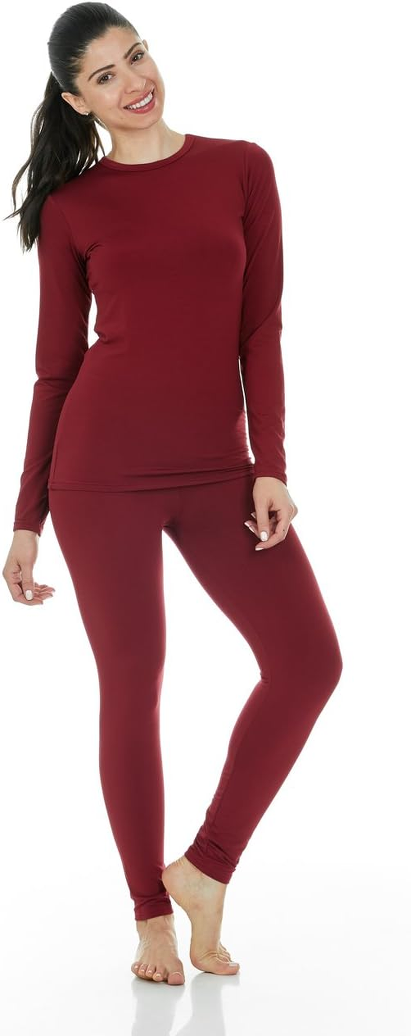 Long Johns Thermal Underwear for Women Fleece Lined Base Layer Pajama Set Cold Weather الصورة الرئيسية