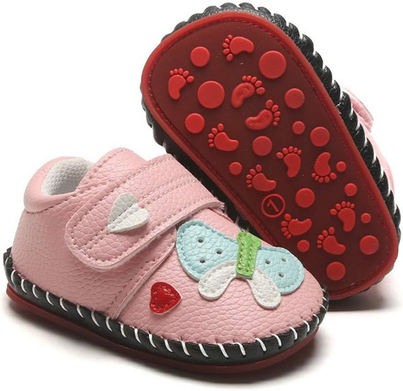 Baby Boys Girls Pu Leather Hard Bottom Walking Sneakers Toddler Rubber Sole First Walkers Infant Cartoon Slippers Crib Shoes الصورة الرئيسية