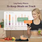 Smart Food Kitchen Scale with Nutritional Calculator, Free App for AI Scan, Calorie & Macro Tracking, Food Preload, On-Screen Nutrient Info, Personal Goals, Rechargeable, 11 Lb / 5 Kg