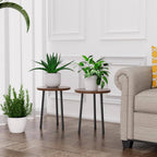13.8 In. H Wood and Metal Indoor/Outdoor Corner Plant Stand (2-Pack)