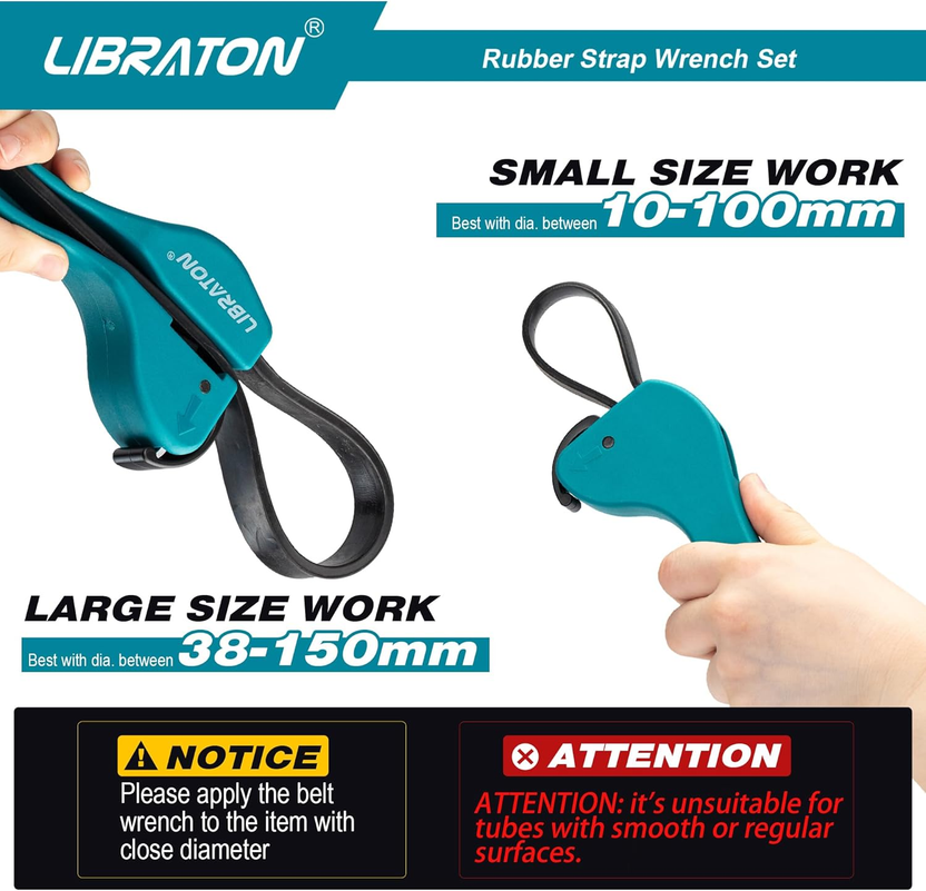 Strap Wrench 2-Piece Multifunctional Adjustable Wrench Tools Oil Filter, Jar Opener Secondary image