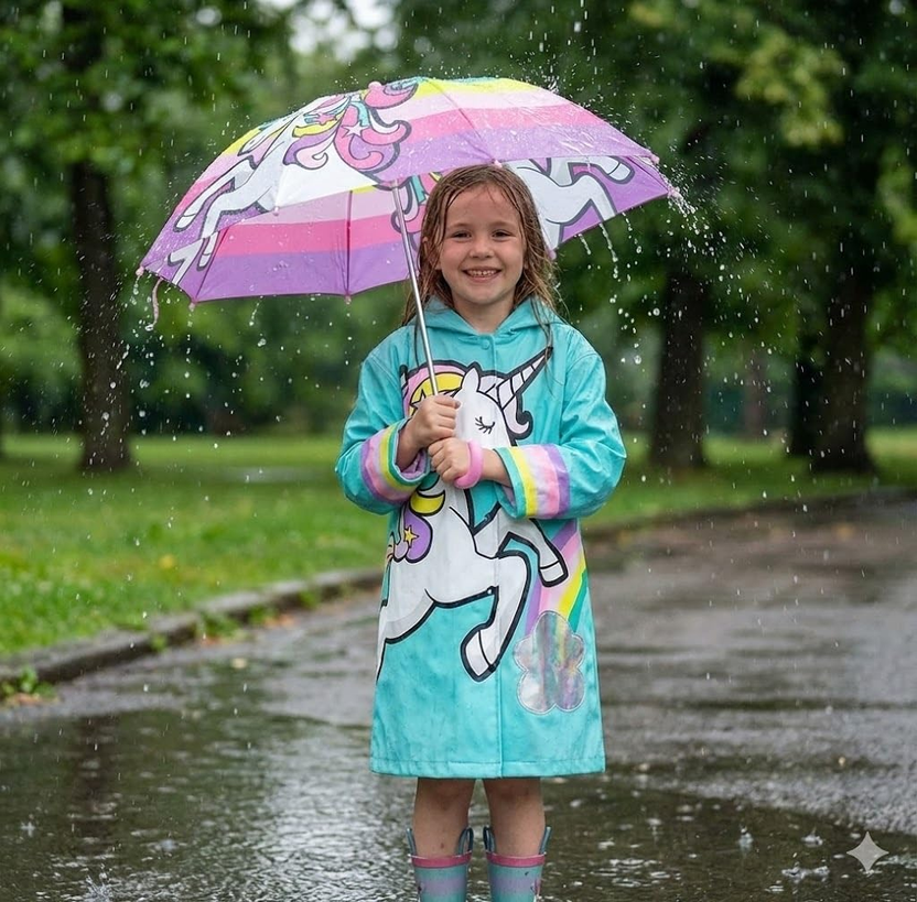 Kids Umbrella for Girls and Boys & Rain Coats Set -Toddler Umbrellas Kids Raincoat Boys Girls Jacket صورة ثانوية