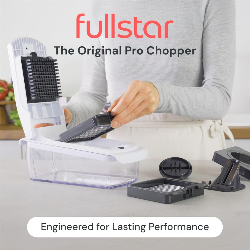 The Original Pro Chopper - Vegetable Chopper and Spiralizer, Food Chopper with Container, Fruit Slicer, Kitchen Gadgets & Gifts, Home Essentials (4 in 1, White) صورة ثانوية