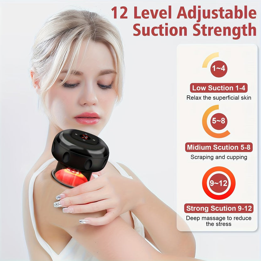 Portable Electric Cupping Massager – USB Rechargeable Body Scraping & Massage Tool الصورة الرئيسية