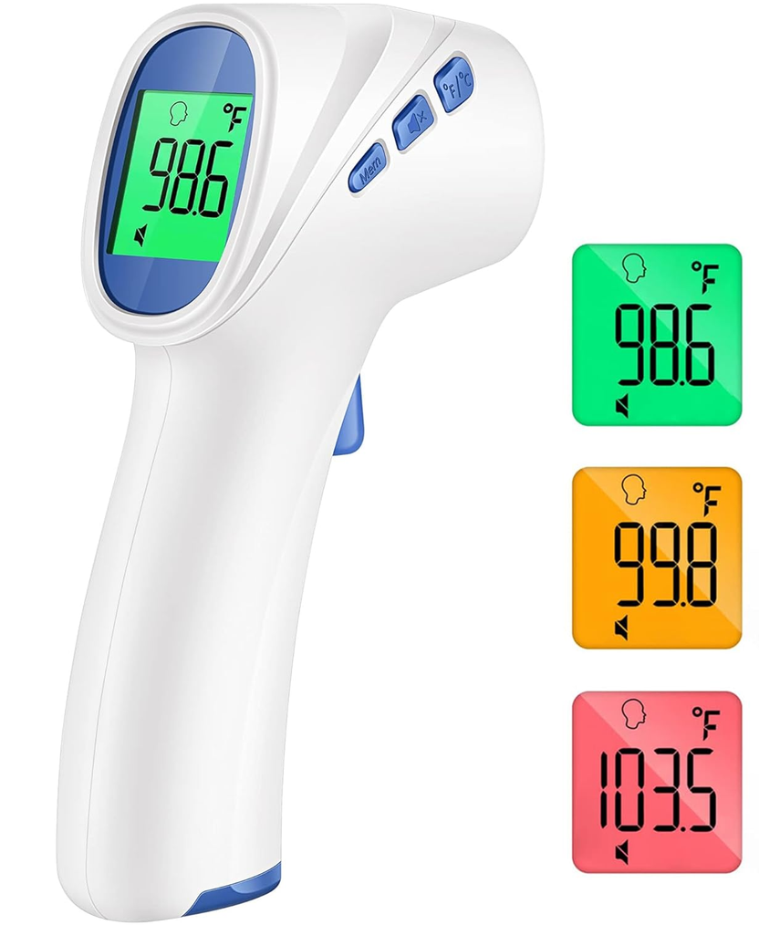 Forehead Thermometer for Adults and Kids, Digital Baby Thermometer with Fever Alarm, Fast Accurate Results, Home Medical & Nurse Essentials الصورة الرئيسية