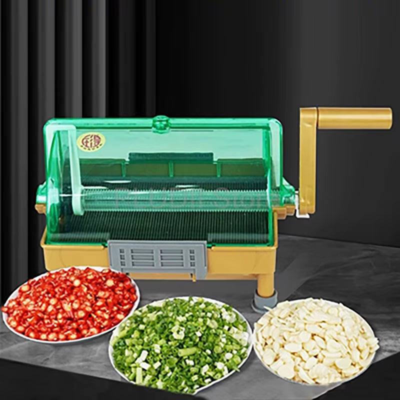 Manual Food Chopper for Chili Green Onion Coriander Garlic Hand Crank Design Efficient Kitchen Tool