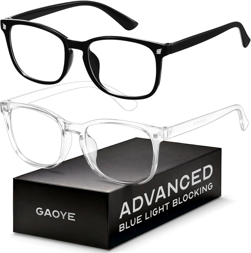 Blue Light Blocking Glasses - Fashion Square Eyeglasses, anti UV Ray Computer Gaming Glasses Blue Blockers for Women/Men الصورة الرئيسية