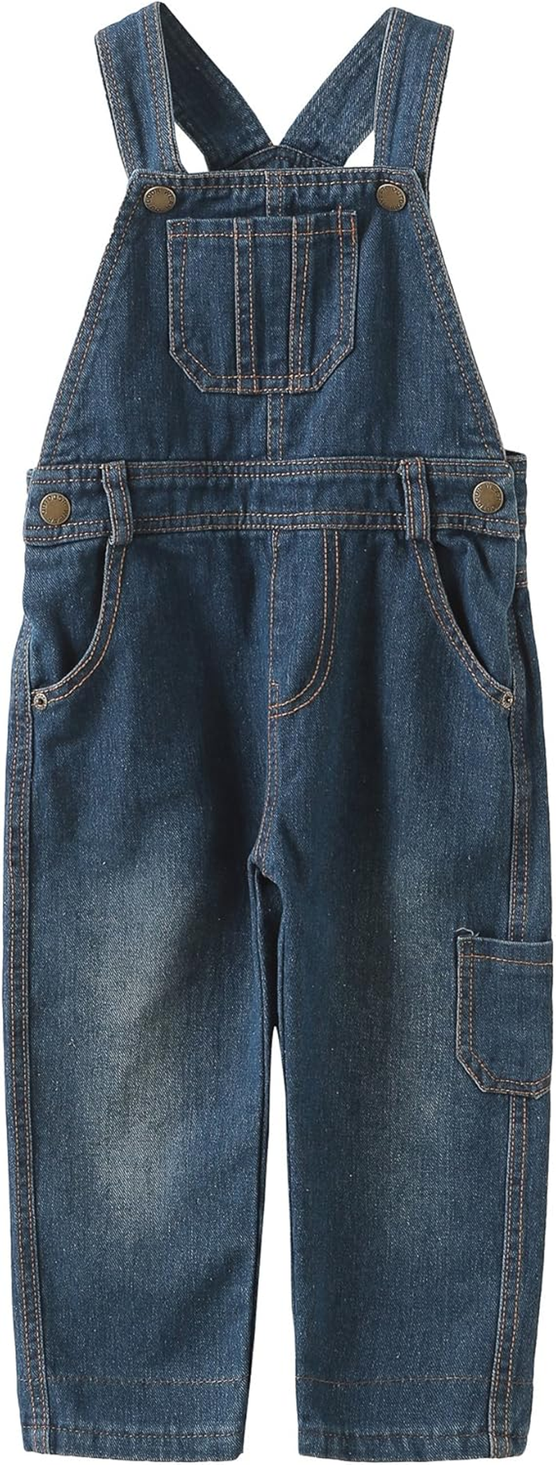 Boys Denim Bib Overalls, Size 3T-10 الصورة الرئيسية