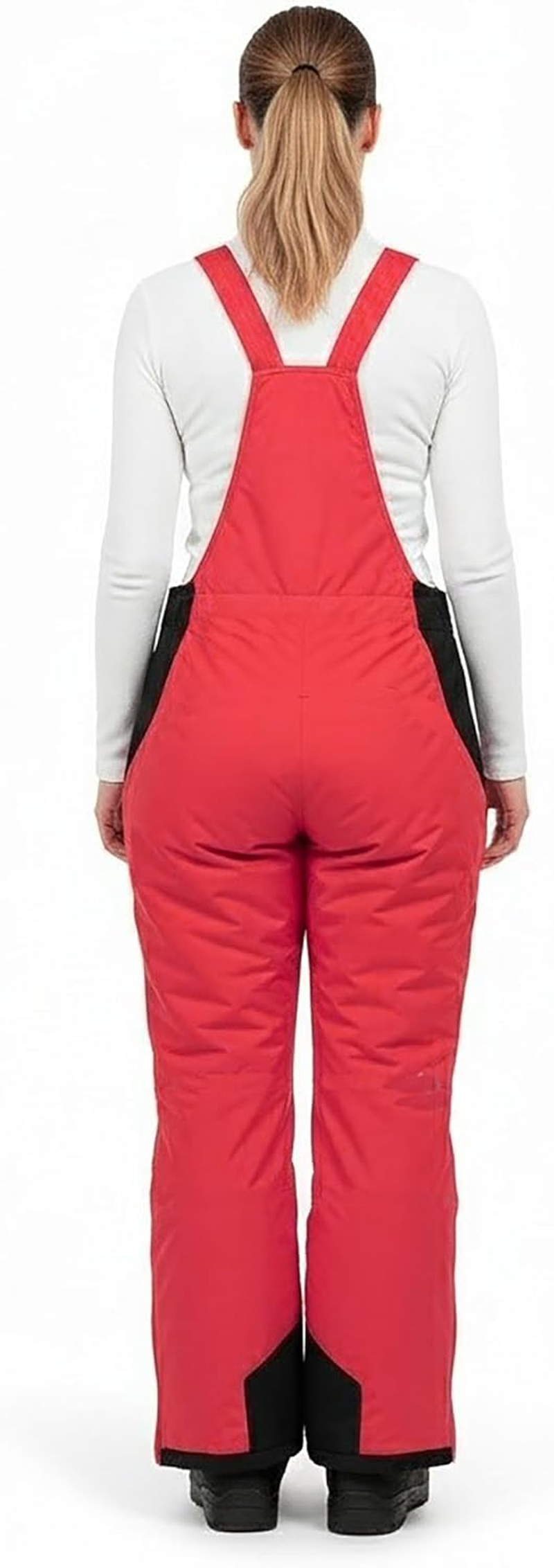 Womens Ski Snow Bibs Pants Insulated Water Resistant Overalls Snowboarding Winter Waterproof Pants Women صورة ثانوية