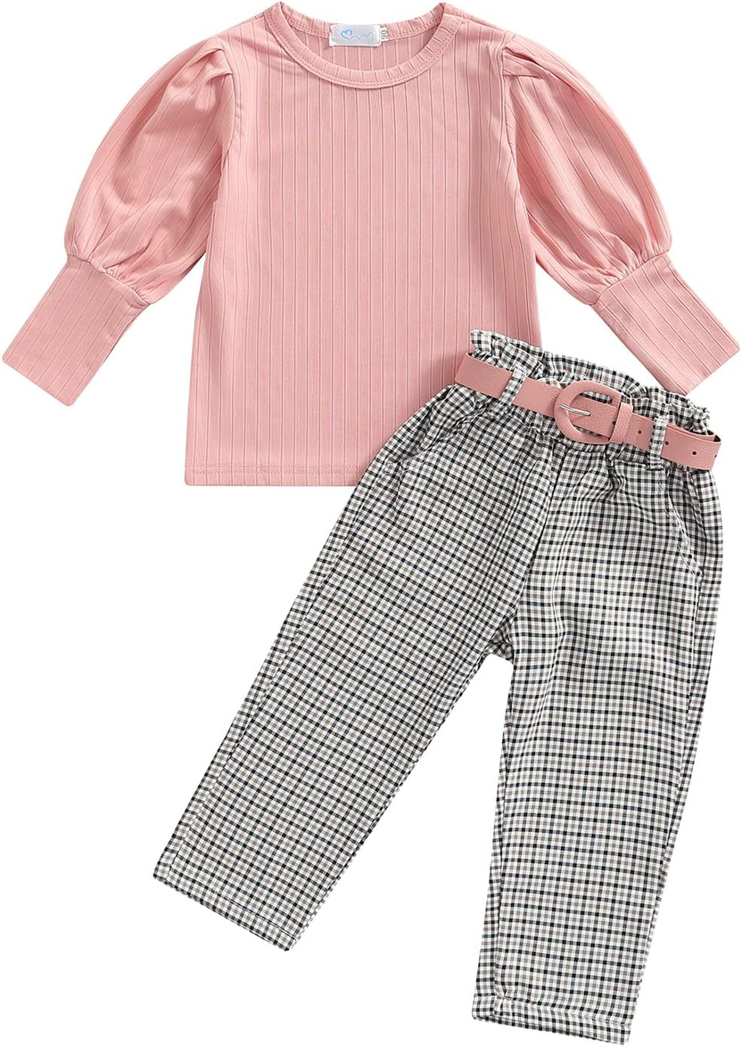 Toddler Girl Clothes Long Sleeves Shirt and Pants Outfit Toddler Girl Spring Fall Winter Clothing Set الصورة الرئيسية