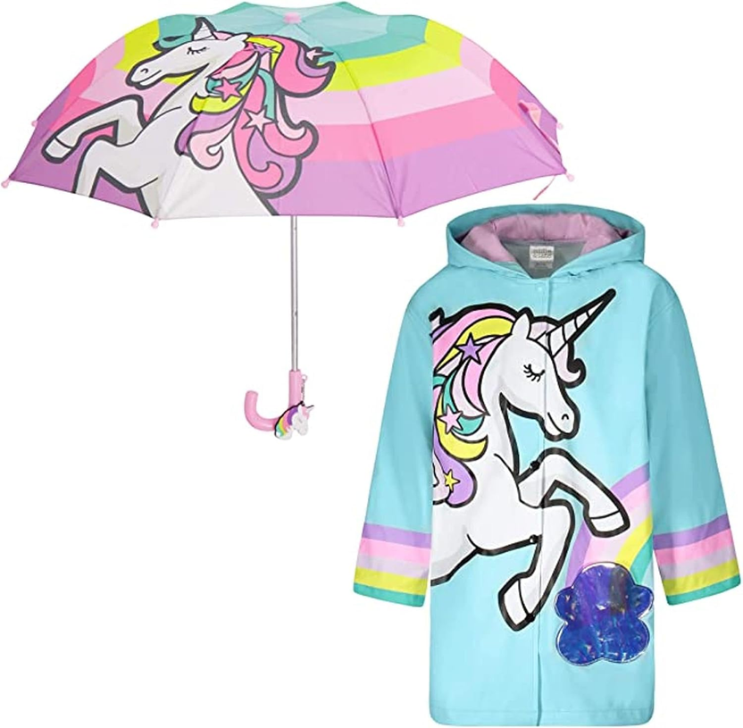 Kids Umbrella for Girls and Boys & Rain Coats Set -Toddler Umbrellas Kids Raincoat Boys Girls Jacket الصورة الرئيسية