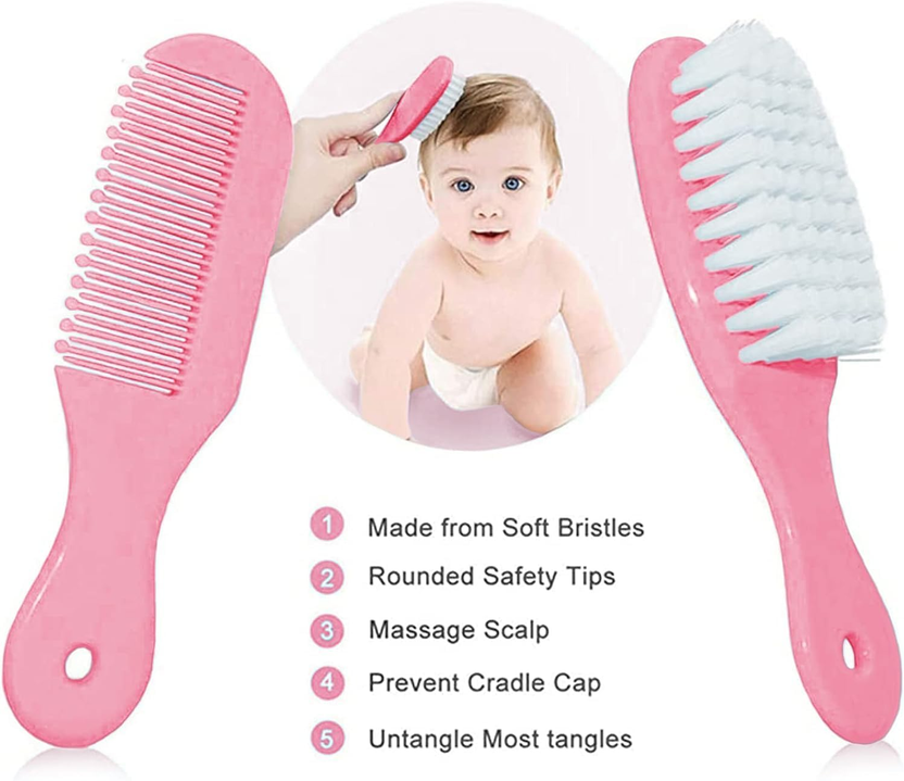 Baby Grooming Kit, Infant Safety Care Set with Hair Brush Comb Nail Clipper Nasal Aspirator,Baby Essentials Kit for Newborn Girls Boys (Pink Baby Grooming Kit) صورة ثانوية